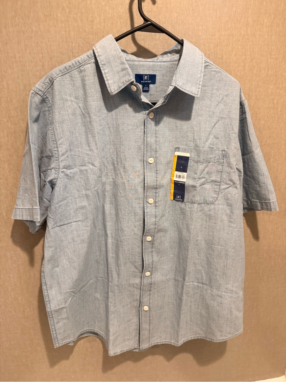 Sean John Light Wash Short-Sleeve Button-Down Shirt